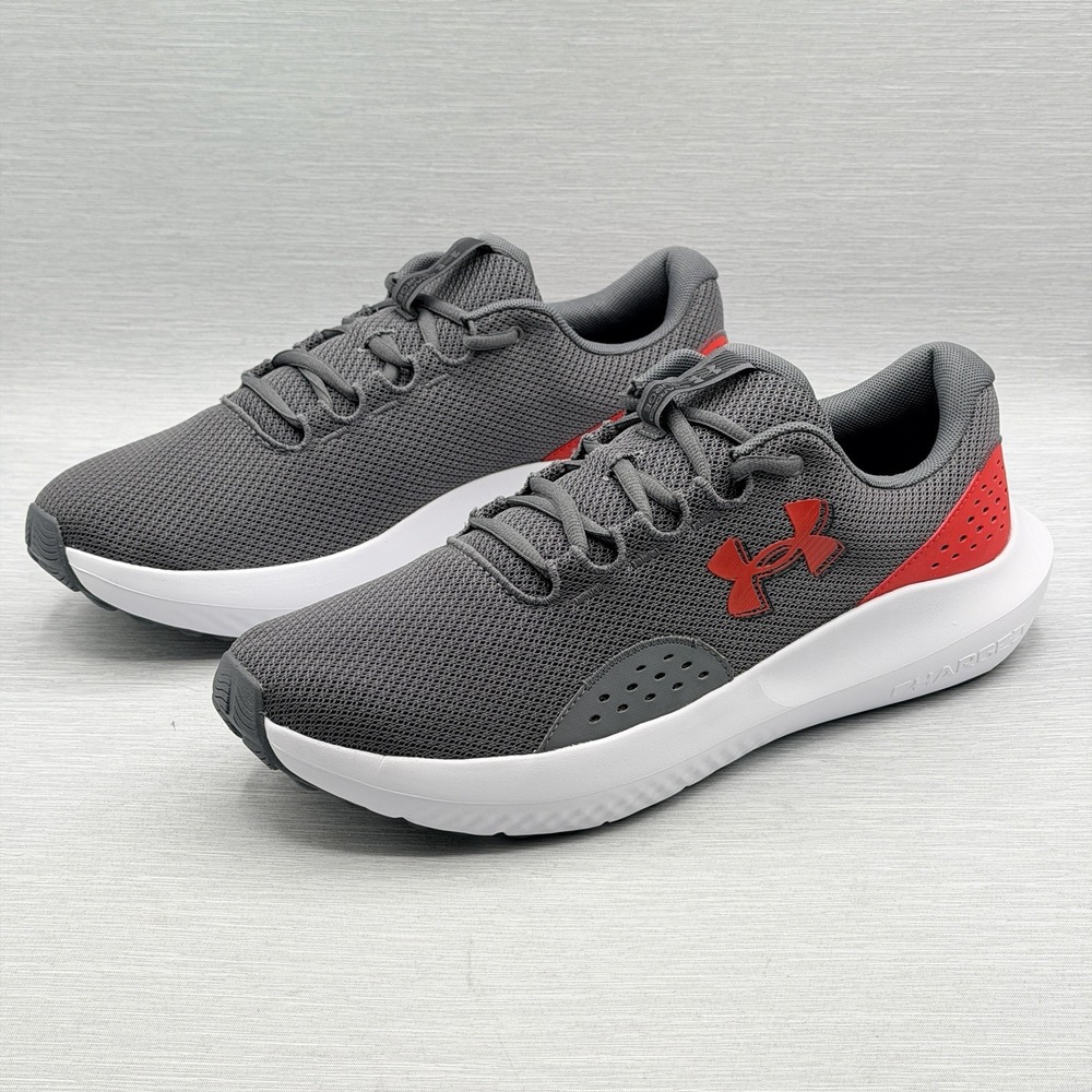 Under Armour Charged Surge 4 Men's 12 Running Shoes Gray Red 3027000